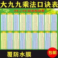 挂图19×幼儿园19乘法口诀表墙贴大九九乘法小学生早教口诀表挂图