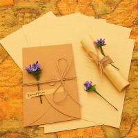 复古干花告情书浪漫文艺唯美套装爱心形古风信纸信封表白信笺|10朵紫星穗子+10信封+20信纸