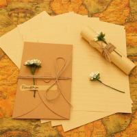 复古干花告情书浪漫文艺唯美套装爱心形古风信纸信封表白信笺|10朵白星穗子+10信封+20信纸