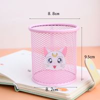 少女心可爱笔筒创意韩国学生多功能办公文具桌面整理化妆收纳盒|圆形白猫
