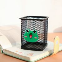 少女心可爱笔筒创意韩国学生多功能办公文具桌面整理化妆收纳盒|深紫色青蛙(黑色方形)