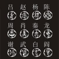 姓氏图腾赵李周郑王刘陈龙宋杨徐杜百家姓汽车贴纸毛笔字体古篆体 35CM备注文字+款式+颜色