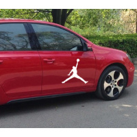 车贴NBA球星汽车装饰划痕改装贴纸 个性篮球贴花飞人乔丹贴纸 乔丹白色一张(40*37CM)