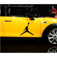 车贴NBA球星汽车装饰划痕改装贴纸 个性篮球贴花飞人乔丹贴纸 乔丹黑色一张（40*37CM)