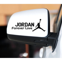 车贴NBA球星汽车装饰划痕改装贴纸 个性篮球贴花飞人乔丹贴纸 后视镜一对黑色