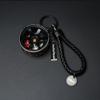 hellaflush钥匙扣汽车钥匙挂件轮毂钥匙链编织绳男士潮流饰品Te37 黑色红卡钳