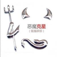 汽车贴纸改装贴花适用于大众马自达别克翅膀螃蟹恶魔个性车标贴 小恶魔（软胶贴）