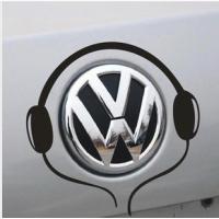 汽车贴纸改装贴花适用于大众马自达别克翅膀螃蟹恶魔个性车标贴 黑色耳机