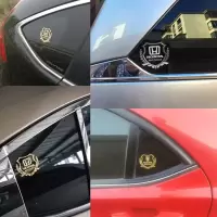 奔驰车窗贴纸AMG车标志车贴C级C200L改装饰新E级E300L车身金属贴 大号银色2片