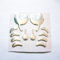 3D车标贴适用于大众汽车标志恶魔车贴翅膀螃蟹耳机划痕贴装饰贴纸 银色螃蟹