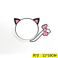 车标贴纸3d立体搞笑改装创意汽车标志贴划痕适用于大众宝马雪佛兰 猫咪耳朵+尾巴