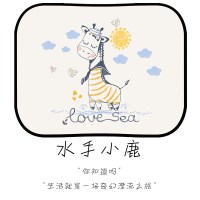 汽车侧窗遮阳挡遮阳板帘防晒隔热车窗遮阳儿童卡通汽车静电遮阳贴 大号水手小鹿