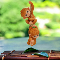 齐天大圣车载摇头公仔可爱猴子汽车摆件孙悟空车内网红创意装饰品 土黄挂式小猴子2只