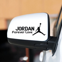 NBA球星飞人乔丹标志车贴篮球个性创意车身装饰遮划痕汽车贴纸 后视镜一对装黑色