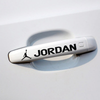 NBA球星飞人乔丹标志车贴篮球个性创意车身装饰遮划痕汽车贴纸 门把手四个装黑色