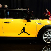 NBA球星飞人乔丹标志车贴篮球个性创意车身装饰遮划痕汽车贴纸 乔丹40X37CM黑色单个