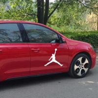 NBA球星飞人乔丹标志车贴篮球个性创意车身装饰遮划痕汽车贴纸 乔丹40X37CM白色单个
