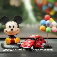 汽车摆件摇头公仔米妮米奇车载装饰品汽车仪表台摆件车内饰品 米奇摇头+甲壳虫+彩球+米奇大垫