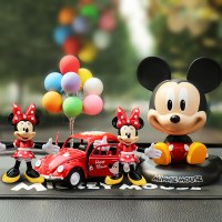 汽车摆件摇头公仔米妮米奇车载装饰品汽车仪表台摆件车内饰品 米奇摇+甲虫+小米妮2+彩球+大垫