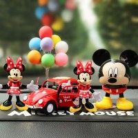 汽车摆件摇头公仔米妮米奇车载装饰品汽车仪表台摆件车内饰品 Q米奇+甲虫+小米妮2+彩球+大垫