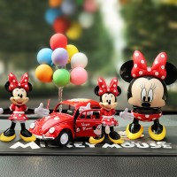 汽车摆件摇头公仔米妮米奇车载装饰品汽车仪表台摆件车内饰品 Q米妮+甲虫+小米妮2+彩球+大垫