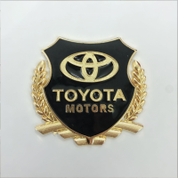 3D立体车标车窗贴VIP适用于大众丰田五菱金属侧标盾形车标车贴 丰田贴标金色一对