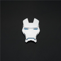 汽车个性立体金属钢铁侠车标复仇者联盟车贴改装车身贴尾标装饰 钢铁侠银色