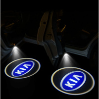 汽车迎宾灯车开灯感应照地投影改装饰免接线无线氛围地灯高清 起亚37号图【俩个灯】送6节电池