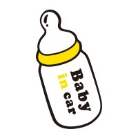 baby in car磁性车贴反光宝宝在车里女司机实习标志警示汽车尾贴 白奶瓶英文磁