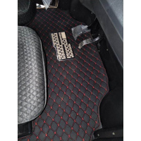 大阳电动四轮车脚垫G系巧客S四座两座脚垫专用全包围脚踏垫永源车 大阳四座黑红色超纤耐磨皮脚垫