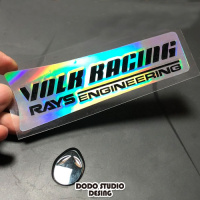 TE37SL轮毂装饰反光防水车贴荧光色改装车个性轮毂条幅汽车贴纸 镭射17-19寸