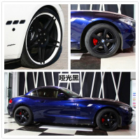 汽车轮毂喷膜车身胎改色改装可撕不镜面黑电镀轮毂喷漆 哑光黑