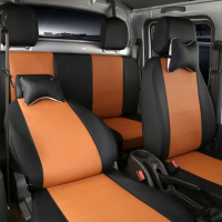 专用于新款五菱荣光双排小卡新卡座套5座货车PU皮革全包围坐垫套 五菱荣光新卡[经典黑棕色]