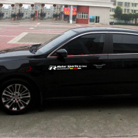 适用于大众新宝来后视镜桑塔纳捷达途观L装饰反光镜高尔夫R贴纸 R车门一对白色