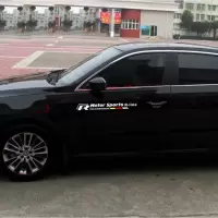 适用于大众新宝来后视镜桑塔纳捷达途观L装饰反光镜高尔夫R贴纸 R车门一对白色
