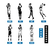 nba麦迪车贴篮球全明星创意个性汽车哈登库里科比詹姆斯反光贴纸 有疑问咨询客服,不留言发默认