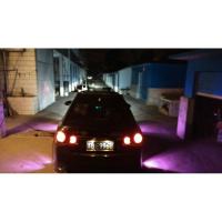 led超亮鹰眼灯倒车灯汽车日间行车流氓灯改装超薄防水大功率鹰眼 银壳23MM粉光 对装