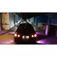 led超亮鹰眼灯倒车灯汽车日间行车流氓灯改装超薄防水大功率鹰眼 黑壳18mm冰蓝 对装