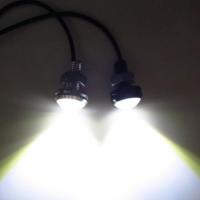 led超亮鹰眼灯倒车灯汽车日间行车流氓灯改装超薄防水大功率鹰眼 黑壳18mm黄光 对装