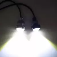 led超亮鹰眼灯倒车灯汽车日间行车流氓灯改装超薄防水大功率鹰眼 黑壳23mm红光 对装