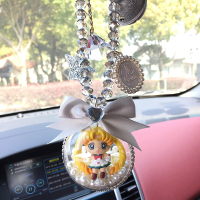卡通可爱美少女战士汽车挂件女钥匙扣车内挂饰后视镜装饰吊饰 裙子美少女汽车挂件