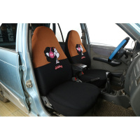 恩途昊盛新龙启五羊金彭宗申雷迈奥菱龙金迪洪都电动四轮汽车座套 亚麻卡通黑咖色