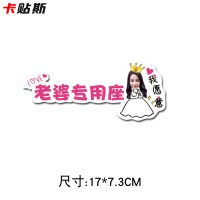 定制照片老婆专用座副驾驶内饰抖音小公主汽车创意个性车贴纸 人像专座D1款