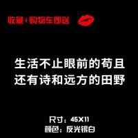 生活不止眼前的苟且汽车个红文字车贴定制反光夜光天窗车贴纸 生活不止眼前的苟且45cm