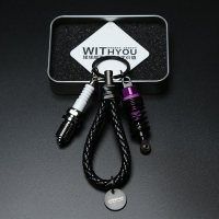 hellaflush金属钥匙链挂件 点火 火花塞 iacro改装汽车钥匙扣 火花塞+紫色避震