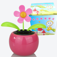 太阳花摆件汽车摆件太阳能摆件汽车用品摇摆花摇摆太阳花摇头花 升级款粉色（送防滑垫）