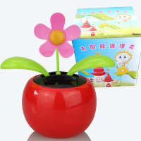 太阳花摆件汽车摆件太阳能摆件汽车用品摇摆花摇摆太阳花摇头花 升级款红色（送防滑垫）