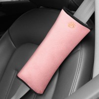 汽车用儿童安全带调节固定器防勒脖座椅简易便捷式限位器护肩套扣 安全带护肩套-毛绒粉色