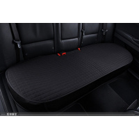 单片三件套汽车坐垫无靠背座垫全包四季通用冬季单座亚麻后排后座 升级麻方格包围经典黑后排