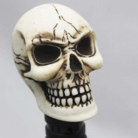 汽车改装排挡头手动自动挡通用个性挡把头波棍头骷髅排档杆挂档头 微黄色